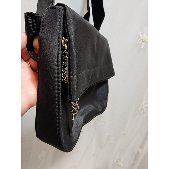 MAXX NEW YORK WOMENS BLACK MINI FOLD OVER CLUTCH BAG LINED FANNY POUCH TRAVEL - Picture 2 of 15